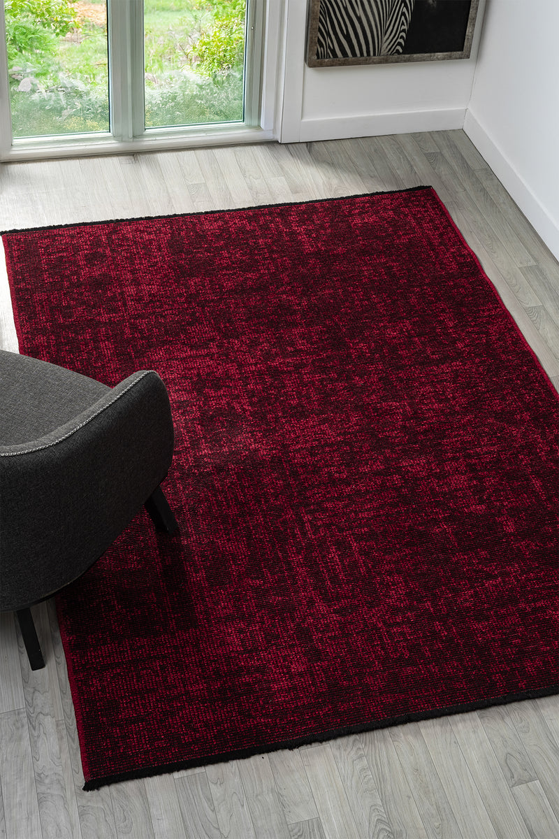 Antik Bordo Halı Yıkanabilir Kaymaz Taban Şönil Kilim Dokuma Pamuk Taban Kilim 10115A