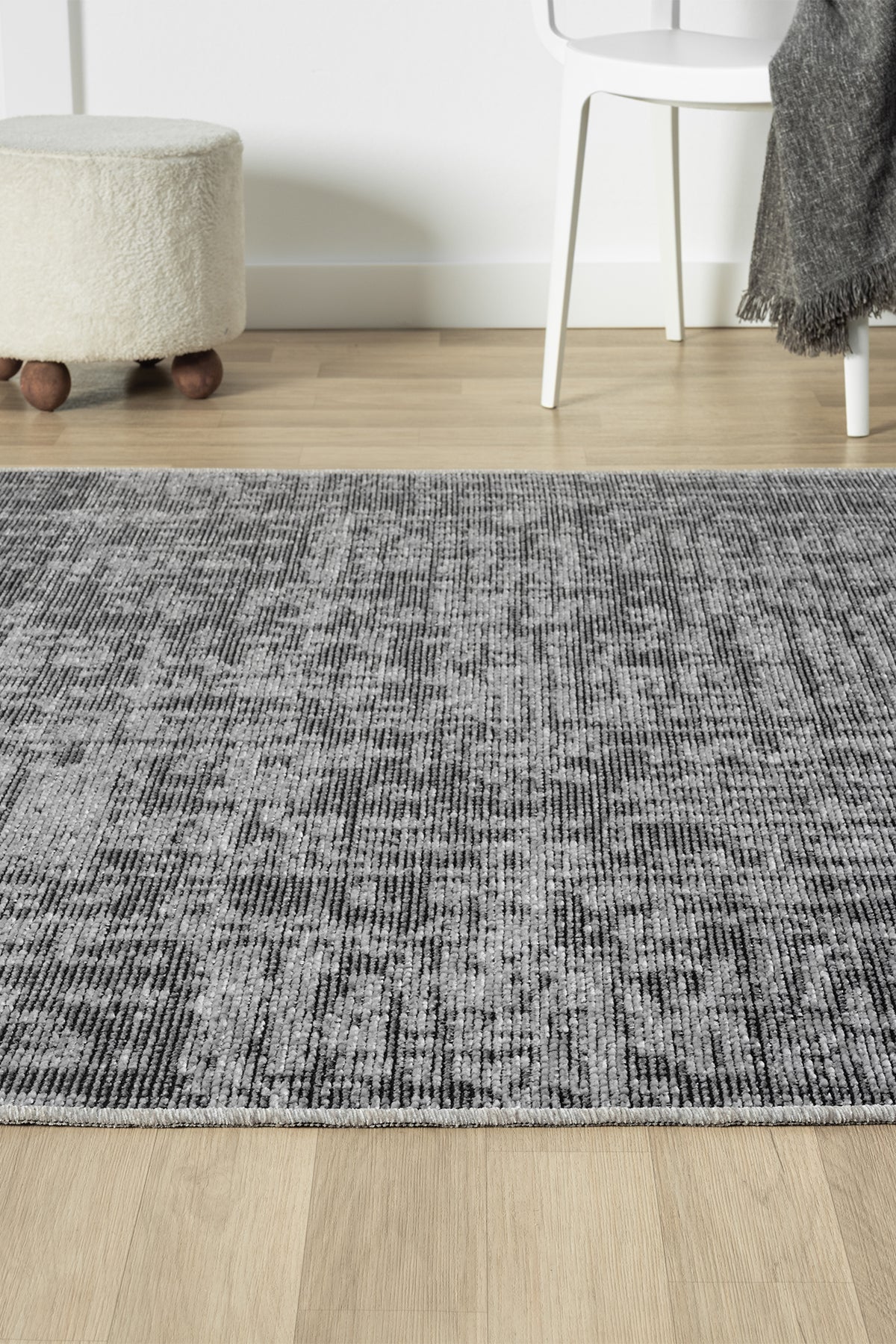 Antik Gri Halı Yıkanabilir Kaymaz Taban Şönil Kilim Dokuma Pamuk Taban Kilim 10119A