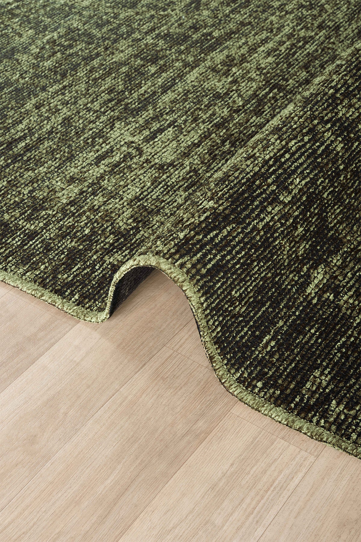 Antik Yeşil Halı Yıkanabilir Kaymaz Taban Şönil Kilim Dokuma Pamuk Taban Kilim 10287A
