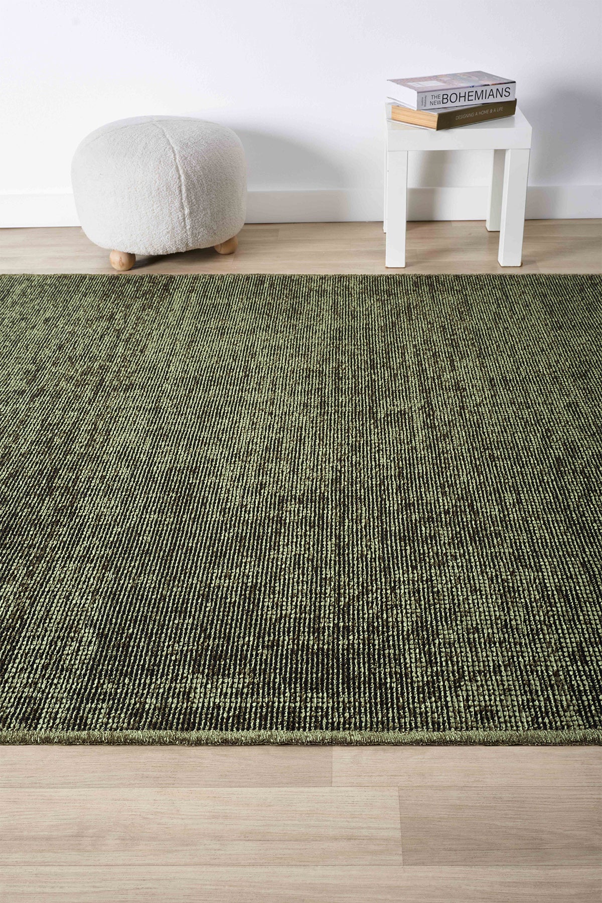 Antik Yeşil Halı Yıkanabilir Kaymaz Taban Şönil Kilim Dokuma Pamuk Taban Kilim 10287A