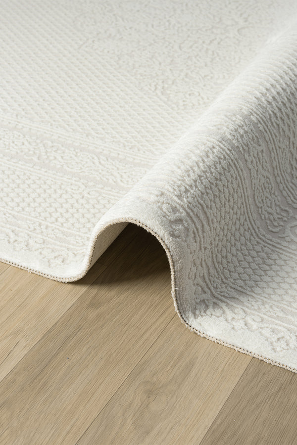 Dream Beyaz Halı Modern Dokuma Halı Salon Oturma Odası Yatak Odası Halısı 13846A