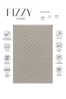 Fizy Bej Multi Halı Loop Sisal Halı Modern Dokuma Oturma Odası Salon Halısı 13795B