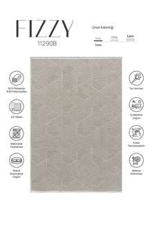 Fizy Beyaz Bej Halı Loop Sisal Halı Modern Dokuma Oturma Odası Salon Halısı 11290B
