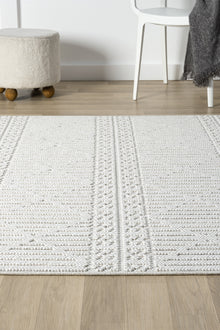 Fizy Beyaz Halı Loop Sisal Halı Modern Dokuma Oturma Odası Salon Halısı 11868A