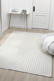 Fizy Beyaz Halı Loop Sisal Halı Modern Dokuma Oturma Odası Salon Halısı 13792A
