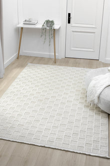 Fizy Beyaz Halı Loop Sisal Halı Modern Dokuma Oturma Odası Salon Halısı 13795A