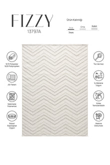 Fizy Beyaz Halı Loop Sisal Halı Modern Dokuma Oturma Odası Salon Halısı 13797A
