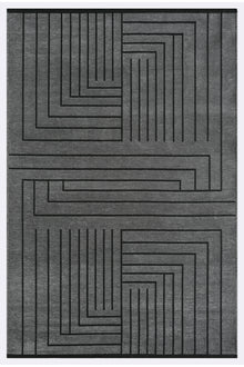 Gaia Antrasit Halı Yıkanabilir Kaymaz Taban Şönil Kilim Dokuma Pamuk Taban Kilim 10347