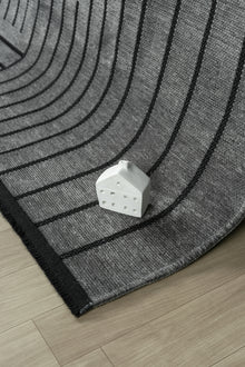 Gaia Antrasit Halı Yıkanabilir Kaymaz Taban Şönil Kilim Dokuma Pamuk Taban Kilim 10347