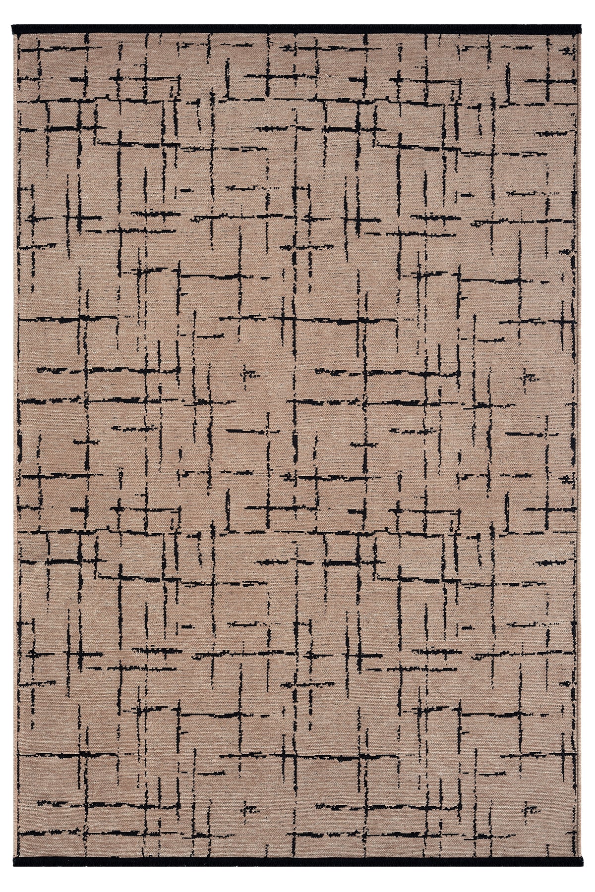 Gaia Bej Halı Yıkanabilir Kaymaz Taban Şönil Kilim Dokuma Pamuk Taban Kilim 10119