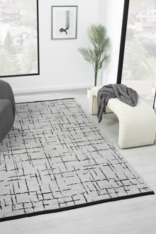 Gaia Gri Halı Yıkanabilir Kaymaz Taban Şönil Kilim Dokuma Pamuk Taban Kilim 10120