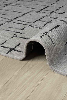 Gaia Gri Halı Yıkanabilir Kaymaz Taban Şönil Kilim Dokuma Pamuk Taban Kilim 10120
