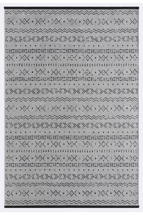 Gaia Gri Halı Yıkanabilir Kaymaz Taban Şönil Kilim Dokuma Pamuk Taban Kilim 10335