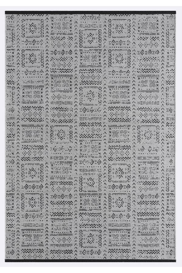 Gaia Gri Halı Yıkanabilir Kaymaz Taban Şönil Kilim Dokuma Pamuk Taban Kilim 10336