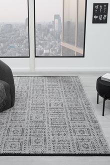 Gaia Gri Halı Yıkanabilir Kaymaz Taban Şönil Kilim Dokuma Pamuk Taban Kilim 10336