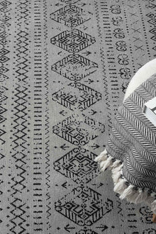 Gaia Gri Halı Yıkanabilir Kaymaz Taban Şönil Kilim Dokuma Pamuk Taban Kilim 10338