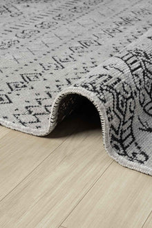 Gaia Gri Halı Yıkanabilir Kaymaz Taban Şönil Kilim Dokuma Pamuk Taban Kilim 10338