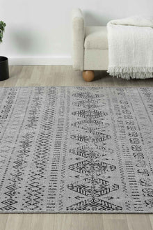 Gaia Gri Halı Yıkanabilir Kaymaz Taban Şönil Kilim Dokuma Pamuk Taban Kilim 10338