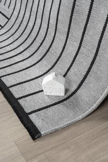 Gaia Gri Halı Yıkanabilir Kaymaz Taban Şönil Kilim Dokuma Pamuk Taban Kilim 10339