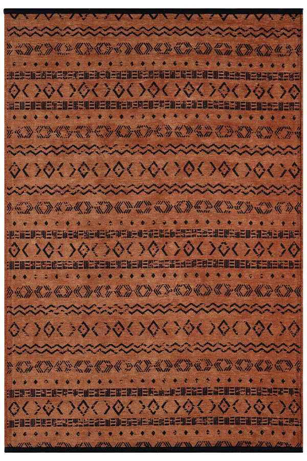 Gaia Kiremit Halı Yıkanabilir Kaymaz Taban Şönil Kilim Dokuma Pamuk Taban Kilim 10319