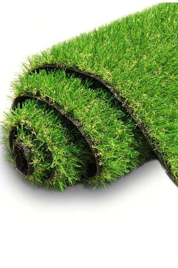 Grass Dekoratif Suni Çim Halı Balkon Bahçe Teras İç Dış Mekan Sarı Otlu Yeşil Yapay Çim Halı 20 mm