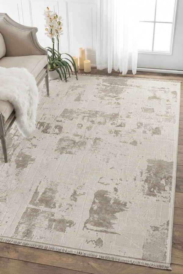 Hernes Bej Krem Salon Oturma Odası Çocuk Odası Yatak Odası Halısı HM-6018