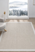 Sisal Prime Bej Krem İskandinav Yıkanabilir Bordürlü Halı Kilim Balkon Teras Koridor Halısı 1147