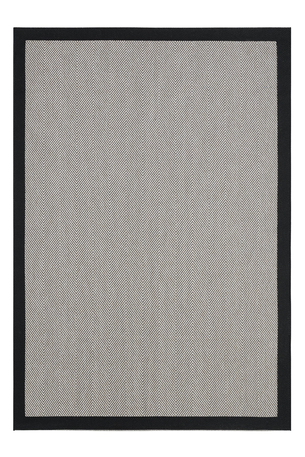 Sisal Prime Bej Siyah İskandinav Yıkanabilir Bordürlü Halı Kilim Balkon Teras Koridor Halısı 1147