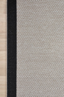Sisal Prime Bej Siyah İskandinav Yıkanabilir Bordürlü Halı Kilim Balkon Teras Koridor Halısı 1147