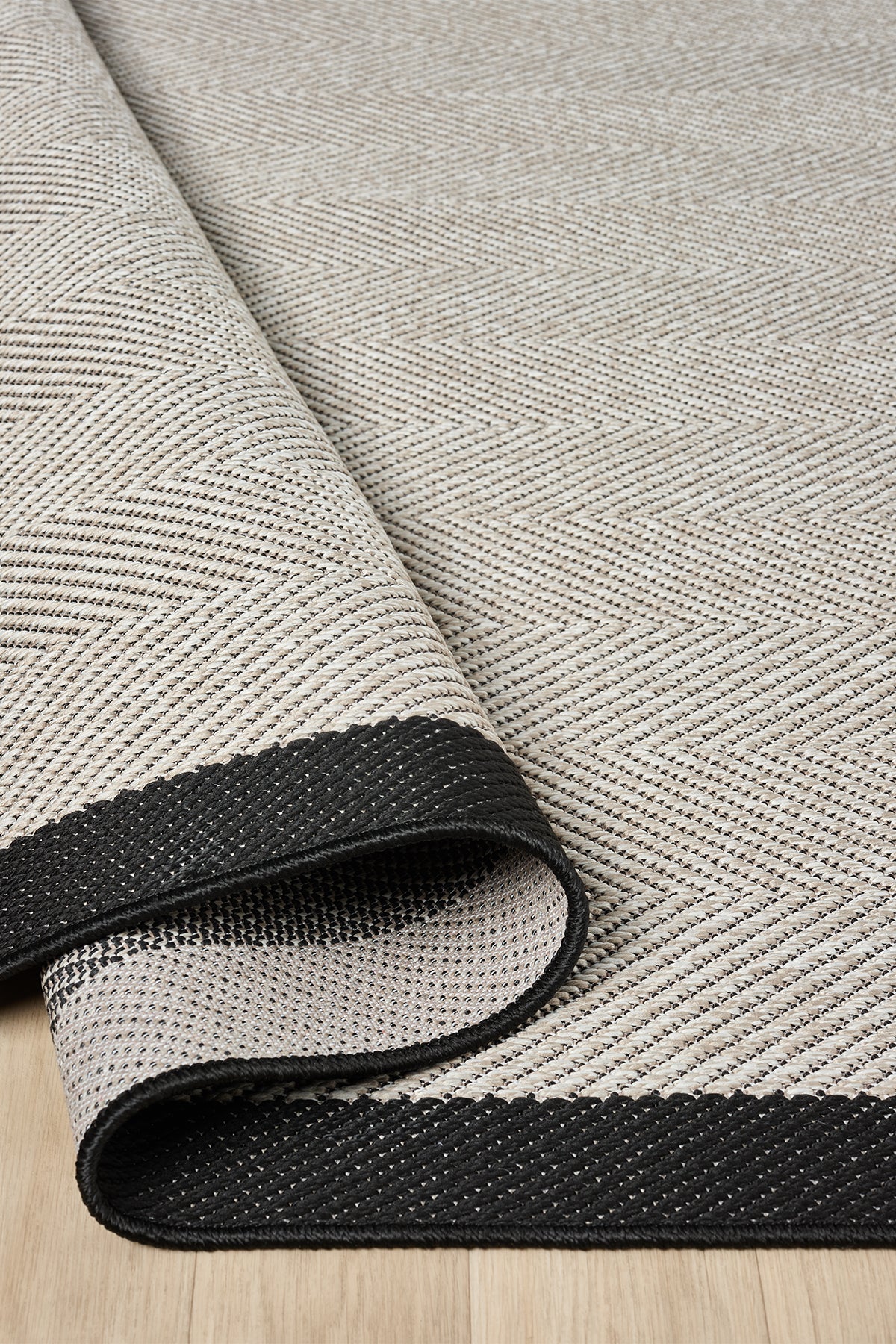 Sisal Prime Bej Siyah İskandinav Yıkanabilir Bordürlü Halı Kilim Balkon Teras Koridor Halısı 1147