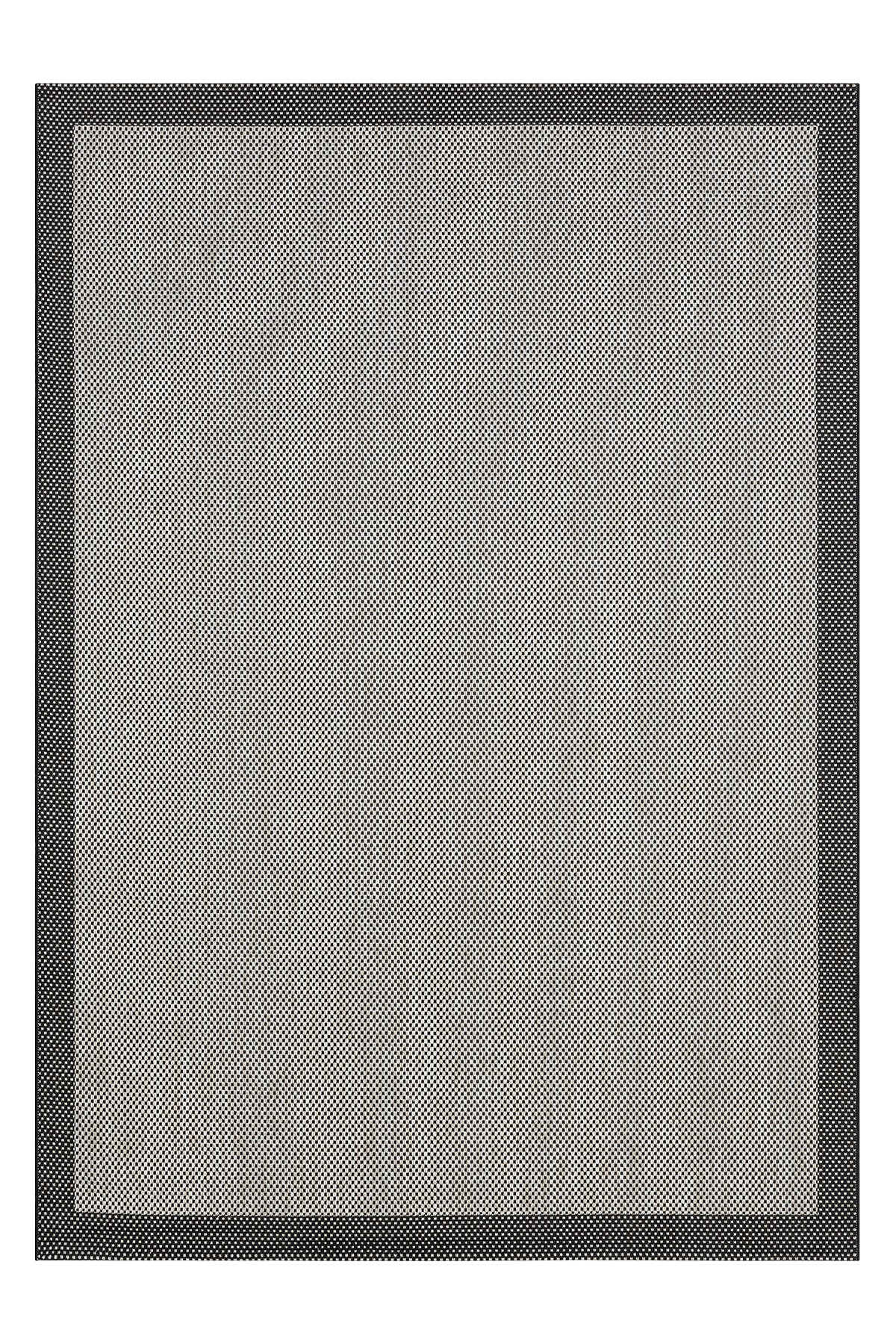 Sisal Prime Bej Siyah İskandinav Yıkanabilir Bordürlü Halı Kilim Balkon Teras Koridor Halısı 1148