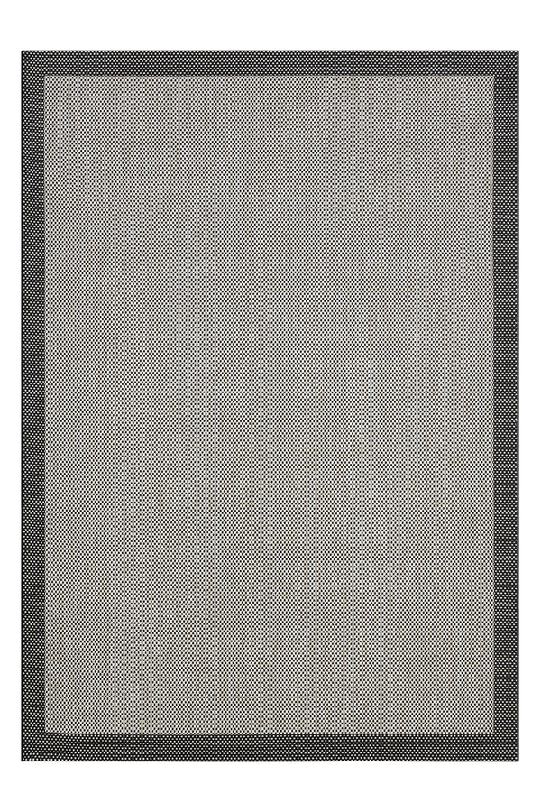 Sisal Prime Bej Siyah İskandinav Yıkanabilir Bordürlü Halı Kilim Balkon Teras Koridor Halısı 1148
