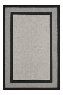 Sisal Prime Bej Siyah İskandinav Yıkanabilir Bordürlü Halı Kilim Balkon Teras Koridor Halısı 1149