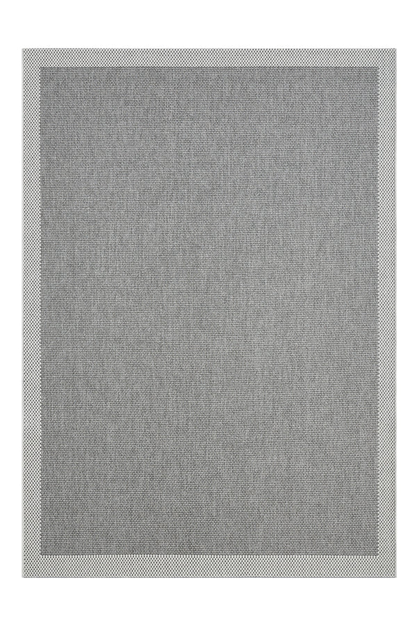 Sisal Prime Gri Krem Mavi İskandinav Yıkanabilir Bordürlü Halı Kilim Balkon Teras Koridor Halısı 1148
