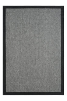 Sisal Prime Gri Siyah İskandinav Yıkanabilir Bordürlü Halı Kilim Balkon Teras Koridor Halısı 1148