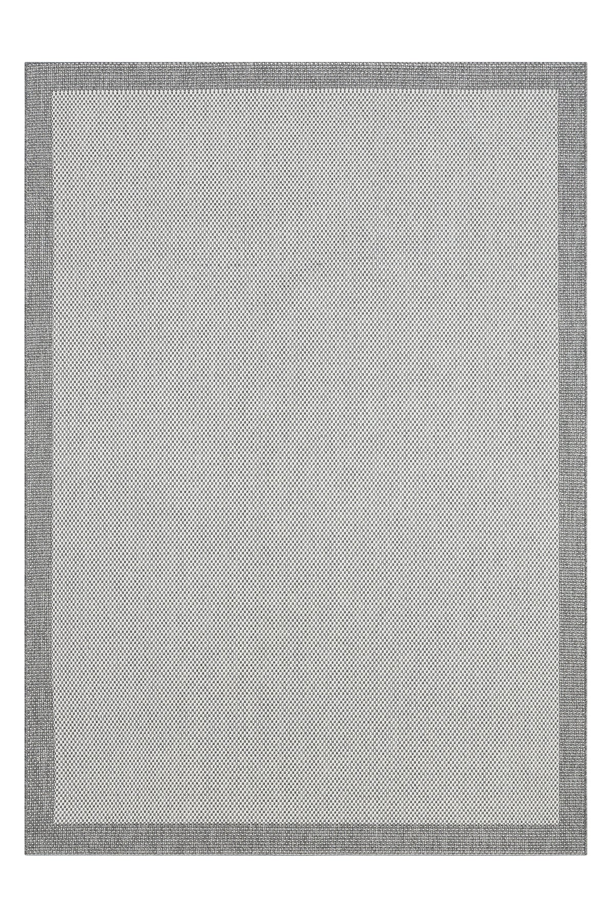 Sisal Prime Krem Gri İskandinav Yıkanabilir Bordürlü Halı Kilim Balkon Teras Koridor Halısı 1148