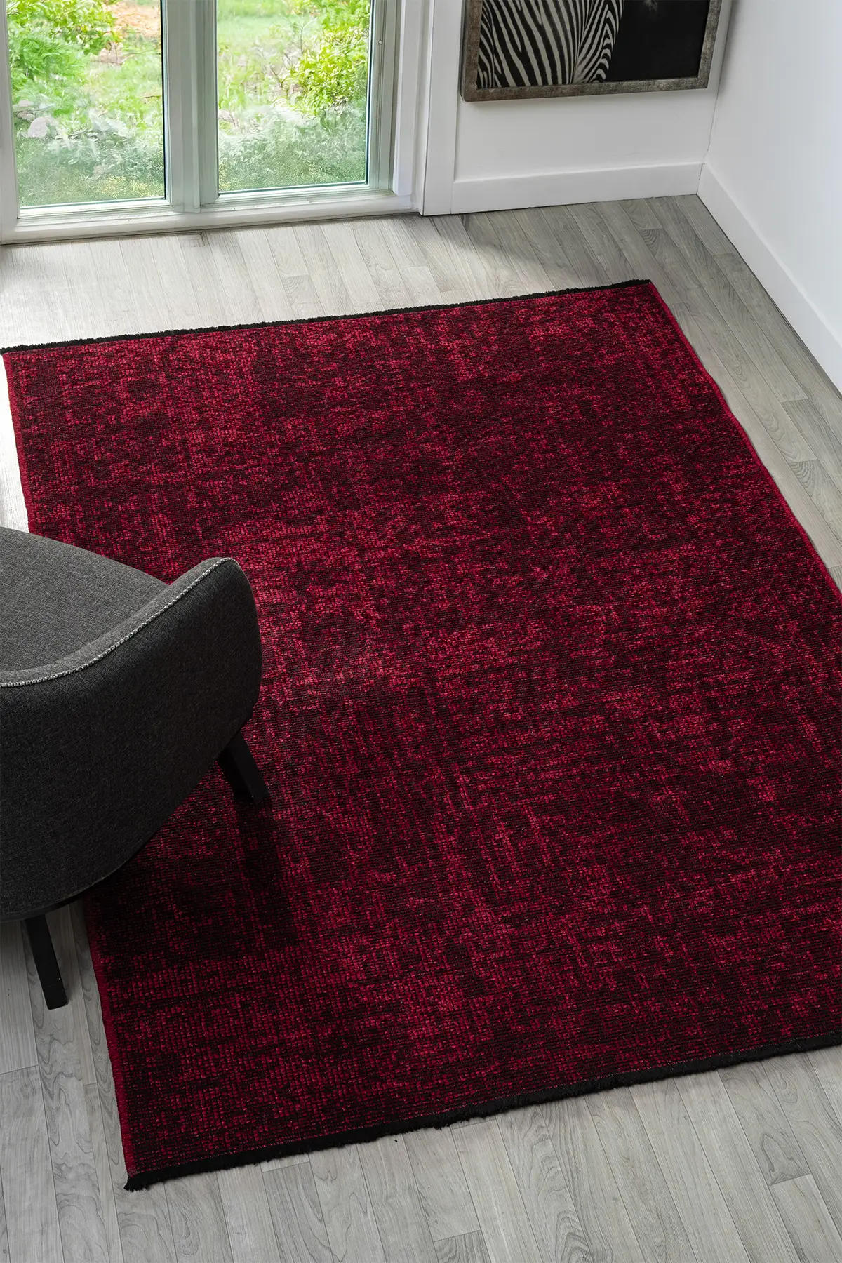 Antik Bordo Halı Yıkanabilir Kaymaz Taban Şönil Kilim Dokuma Pamuk Taban Kilim 10115A