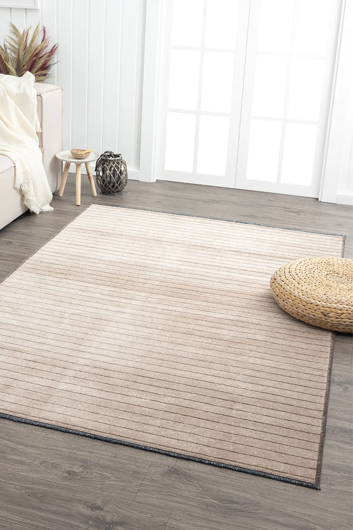 Ares Kahve Halı Yıkanabilir Kaymaz Taban Şönil Kilim Dokuma Pamuk Taban Kilim NV07