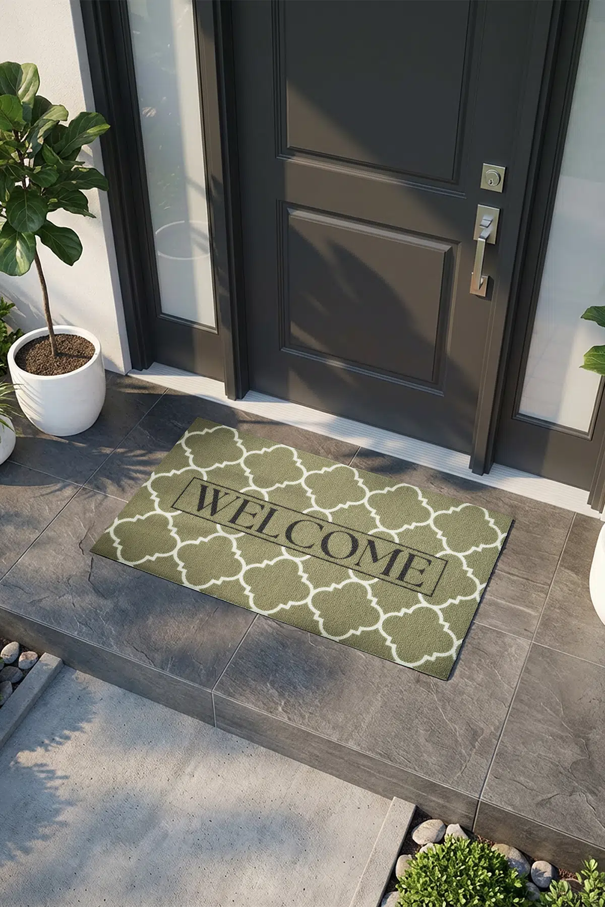 Charm Haki Welcome Paspas Dış Kapı Paspası Kıl Kapı Önü Paspası 2008