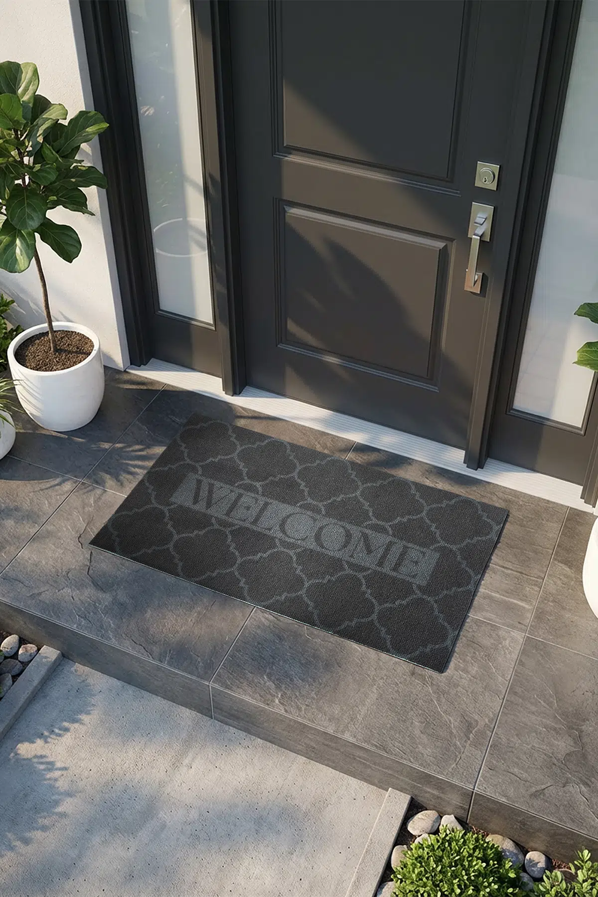 Charm Siyah Welcome Paspas Dış Kapı Paspası Kıl Kapı Önü Paspası 2009