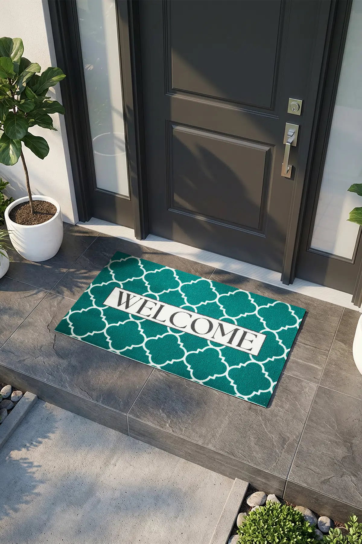 Charm Turkuaz Welcome Paspas Dış Kapı Paspası Kıl Kapı Önü Paspası 2011