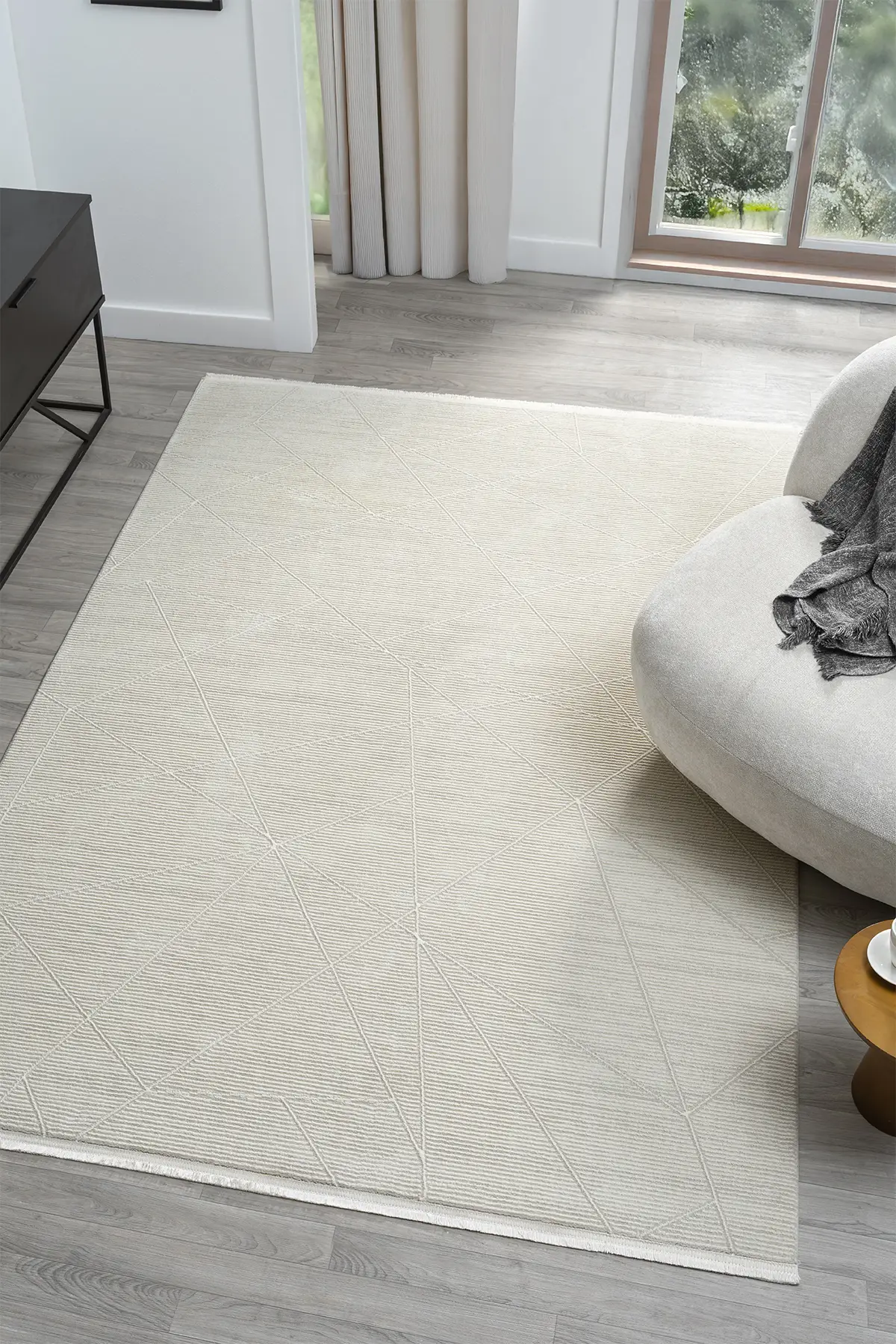 Dream Beyaz Halı Modern Dokuma Halı Salon Oturma Odası Yatak Odası Halısı 13836A