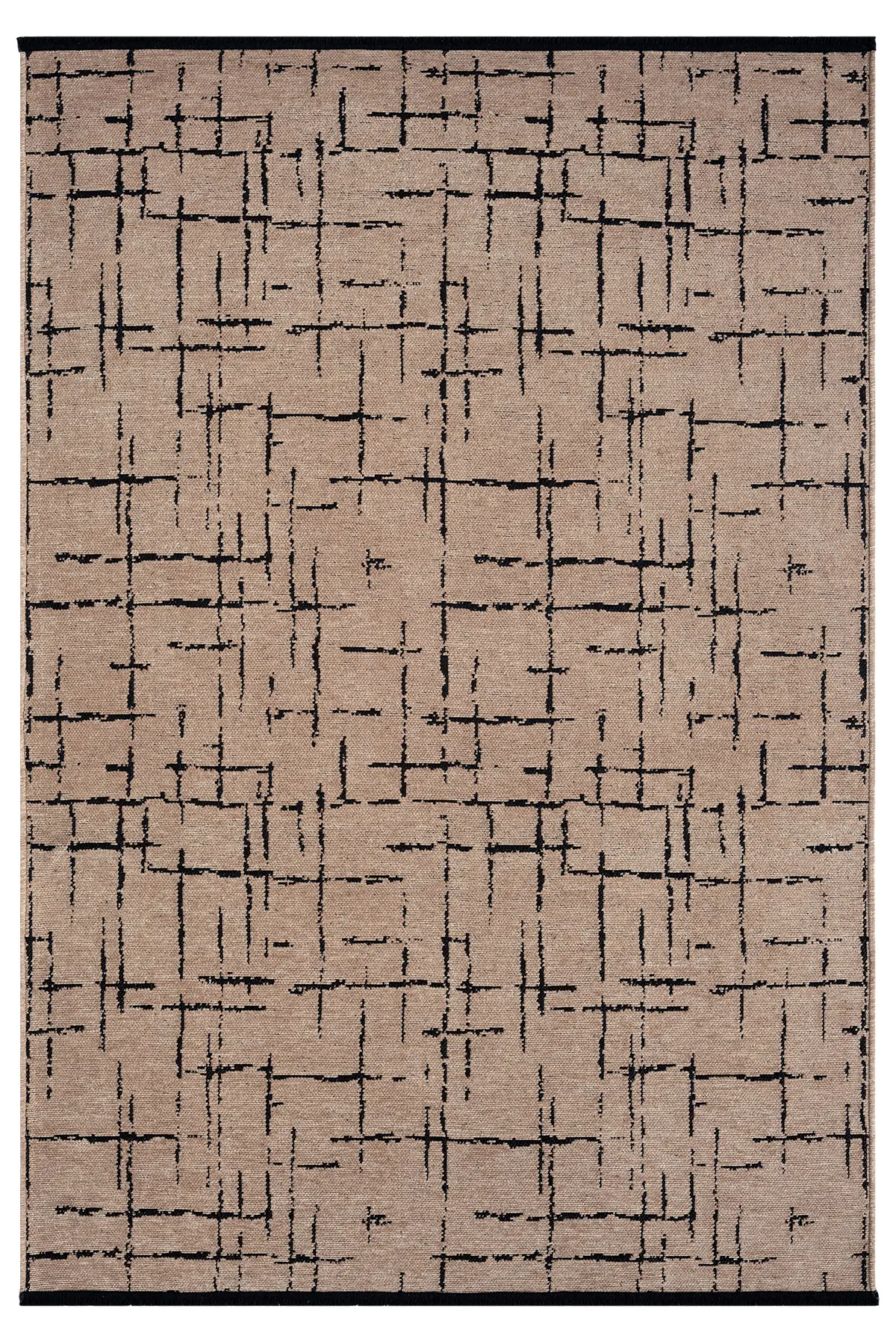 Gaia Bej Halı Yıkanabilir Kaymaz Taban Şönil Kilim Dokuma Pamuk Taban Kilim 10119