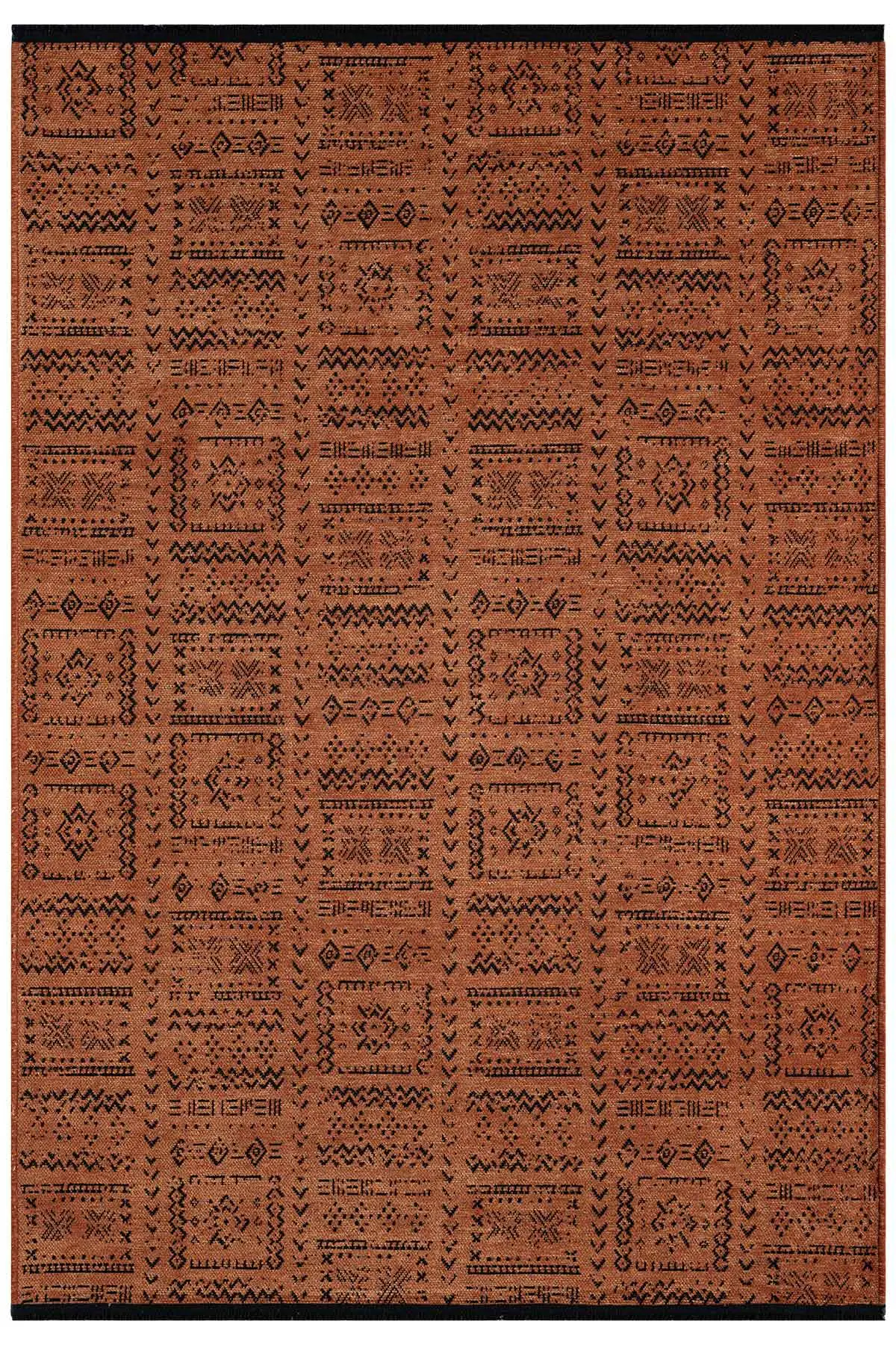 Gaia Kiremit Halı Yıkanabilir Kaymaz Taban Şönil Kilim Dokuma Pamuk Taban Kilim 10320